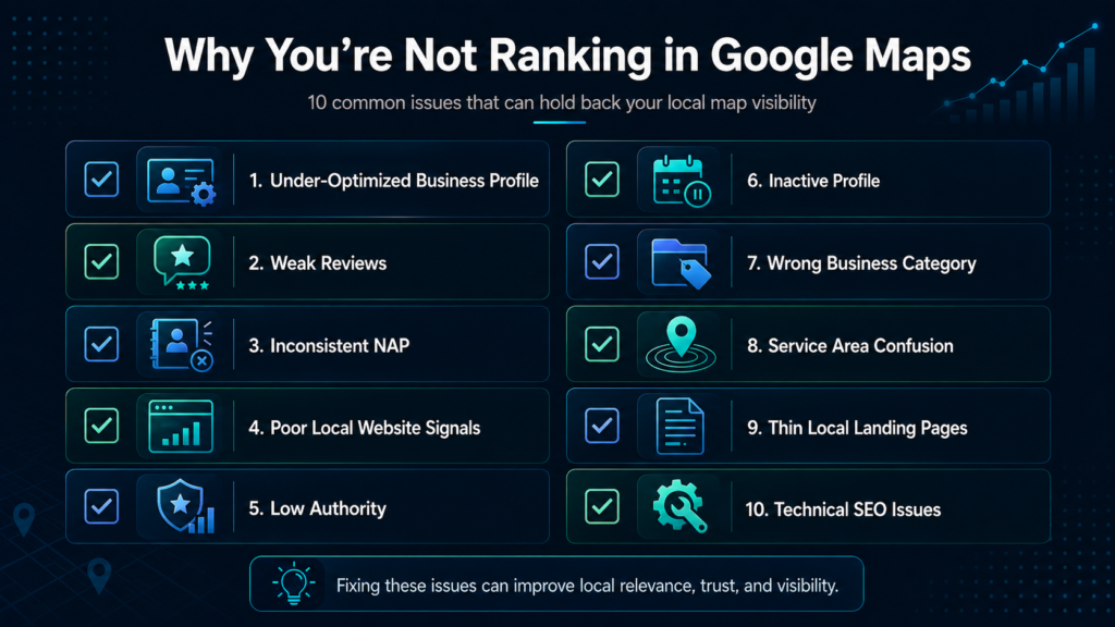 common reasons of low google maps rankings